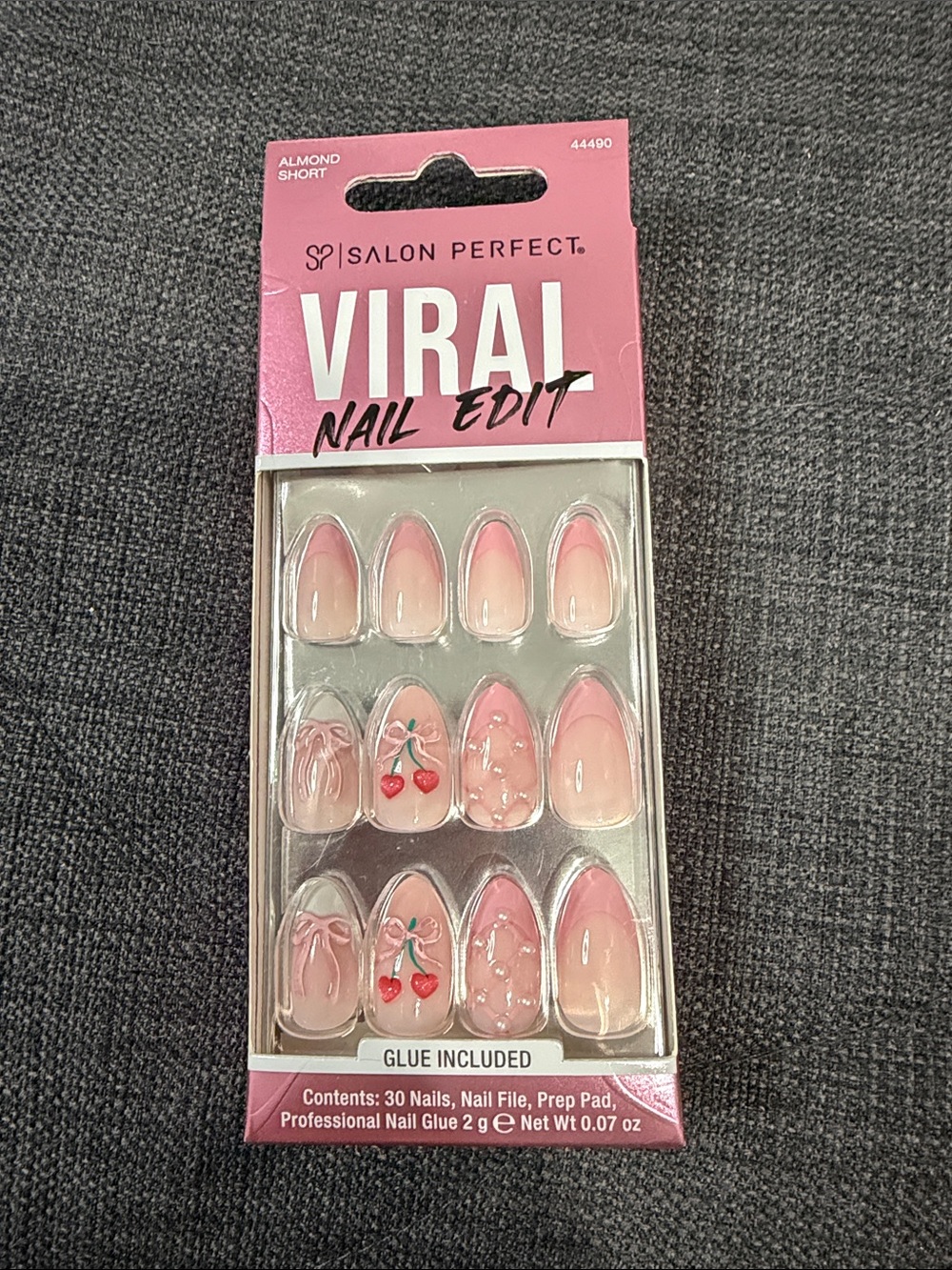 Salon Perfect Viral Nail Edit Almond Short Pink Ombre Press-On Nails